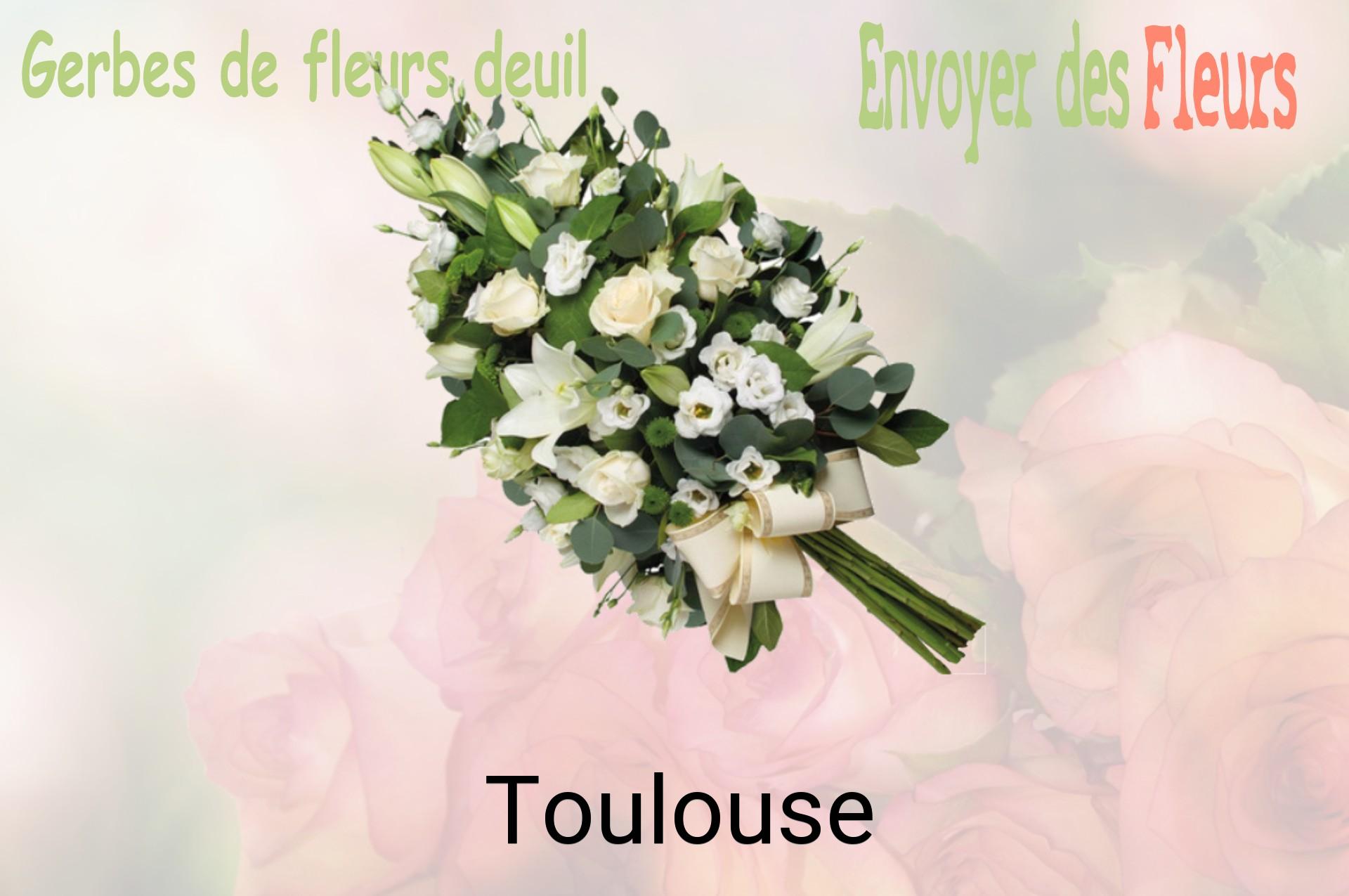 Gerbe de fleurs de deuil livrée à Toulouse